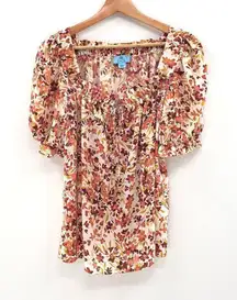 CECE Floral Keyhole Short‎ Sleeve Blouse
CREAM/ ROSE/ YELLOW