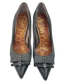 *Sam Edelman Padma Pump Heels Womens 6.5 Black Studs Bows Witchy Dark Academia