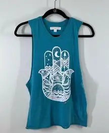 Spiritual gangster bohemian teal muscle tank