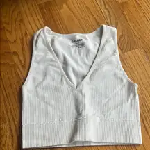 Garage Ivory Ribbed V-Neck Tank Top