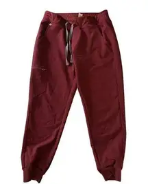 FIGS joggers maroon burgundy women's size medium petite