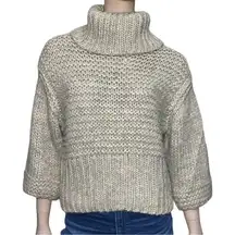 Pookie & Sebastian Women’s Size S Heather Gray Chunky Knit Turtleneck Sweater
