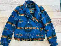 Blu Pepper Blu‎ Pepper Aztec print Motto jacket size L