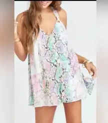 Show Me Your Mumu Colorful Snake Print Back Tie Romper XS M36