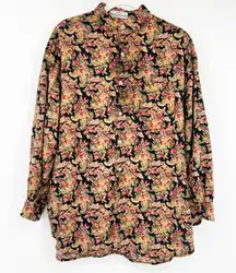 Guess by Georges Marciano Womens VTG Vintage‎ 80s Psychedelic Paisley Shirt 3
