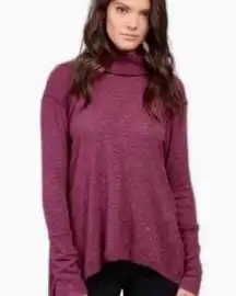 Free People NWT  Purple Juicy Shirt Split Back Slub Turtleneck Sz XS MSRP : $90