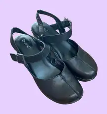 Vintage y2k BØC Women's Black Chunky Leather Clog