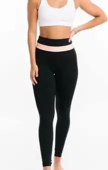 Zyia  Active Black & Peach Light N Tight High Rise Legging Size 2