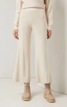 knitted high waist Cream pants