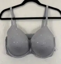 Victoria's Secret Gray Star Push‎ Up Bra Size 38DD Underwire Adjustable READ