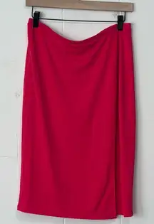 Express‎ World Brand Y2K Straight Skirt Thigh High Slit Coral Medium