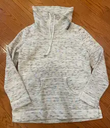 NWT Women’s Cozy Knit Funnel-Neck Hoodie – Speckled Pastel Lilac Combo – Size M