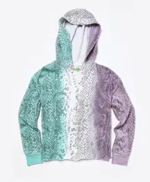 VINTAGE HAVANA SNAKE SKIN BURNOUT PLACEMENT TIE-DYE HOODIE