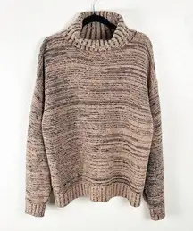 BCBGMAXAZRIA Drop Shoulder Wool Blend Long Sleeve Turtleneck Sweater, Size Large