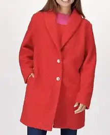 Girl With Curves Sherpa Coat in Cherry Red, Size M​​​​​​​​