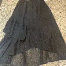 a new day Black and White Polka Dot Midi Skirt