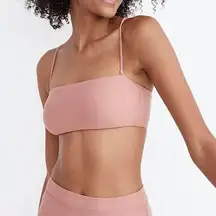 Madewell Second Wave Spaghetti-Strap Bandeau Bikini Top Mauve Pink NWT XXL