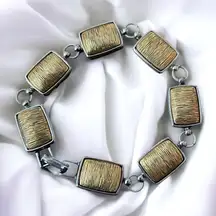 Lauren Conrad 2 Tone Square Link Bracelet 