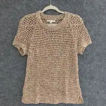 Cabo Sz M 100% Cotton Pullover Sweater Top Sorbet Colors Short Sleeve