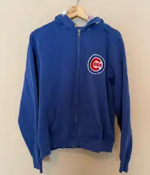 Chicago Cubs baseball SIZE XXL Ladies Zip Up Hoodie Blue Fleece Jacket