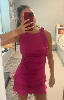 Pink Ruffle skirt set 