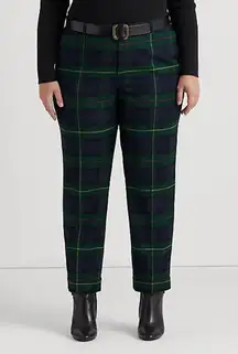 Lauren Ralph Lauren Woman Plaid Wool-Blend Twill Ankle‎ Pant