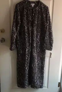 New Women’s Heavenly Bodies Fleece zip up Moomoo Nightgown House Coat Robe Small