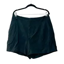MADEWELL Harlow Twill Tailored Black High Waist Shorts Sz 14