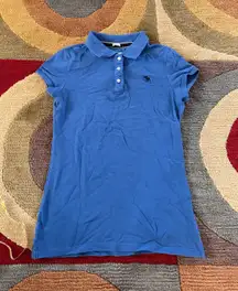 Abercrombie & Fitch Vintage Retro Original Y2K Blue Polo Shirt Women’s Medium