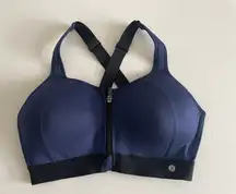 Layer 8 Blue And Black Padded Sports Bra Medium