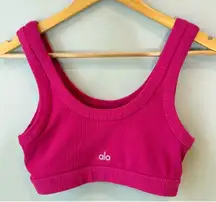 Alo Yoga Wellness Sports Bra Hot Pink