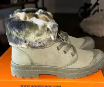 Rocket Dog Olive Fur-Lined Ankle Boots