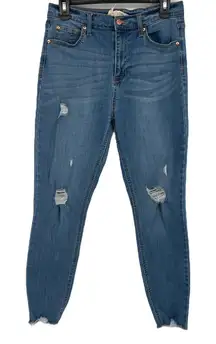 Altard State Distressed Ankle Skinny Jeans Size 29/9 Blue Denim Cotton Blend Wom
