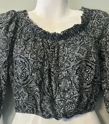 Spoiled. Black and white crop top. Size S.