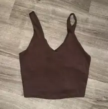 EUC  Target Brown Athletic Crop Top w/ Built in Bra - XS