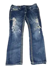 Rock revival distressed Stacey straight jeans size 30