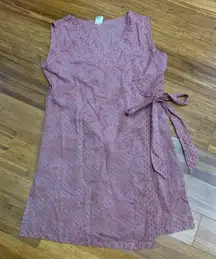 Soma Organic Cotton Wrap Top Pink Sleeveless‎ Summer Casual Lightweight Size XS