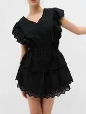 GAP Ruffle Mini Black Eyelet Dress
