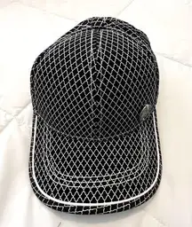 Black and White Mesh Cap. Velcro adjustable strap. NWOT