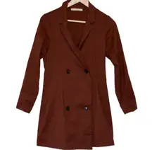 Womens Abercrombie & Fitch Burgundy Red Long Sleeve Trench Coat Jacket Size S