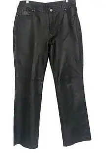 MetroStyle Women's Black Leather Pants Size 8