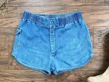 vintage • 70s high waisted denim shorts mini booty super high rise 1970s retro