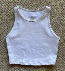 NEW BuffBunny Collection White Aurora Logo Crop Graphic Tank Top Size Small NWOT