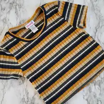 Vintage madrag striped crop top size medium