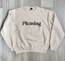 NWOT  Pleasing Crewneck Sweatshirt Size Large Cream Black