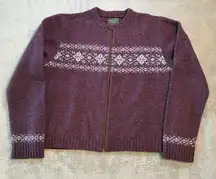 Abercrombie and Fitch 90's Shetland Wool Full Zip Cardigan Nordic