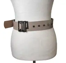 COP COPINE 100% Genuine Leather Studded Statement Belt Logo Women’s Sz Medium