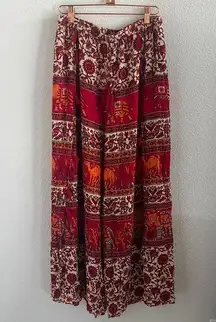 Raga  Boho Split Wide Leg Boho Elephant Camel Pants Festival Medium