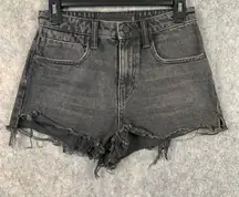 ALEXANDER WANG Womens Size 25 Black Bite Shorts cheeky cutoff‎ high-rise Denim