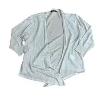 NIC+ZOE Tan Wrap Front Cardigan Linen Blend medium petite